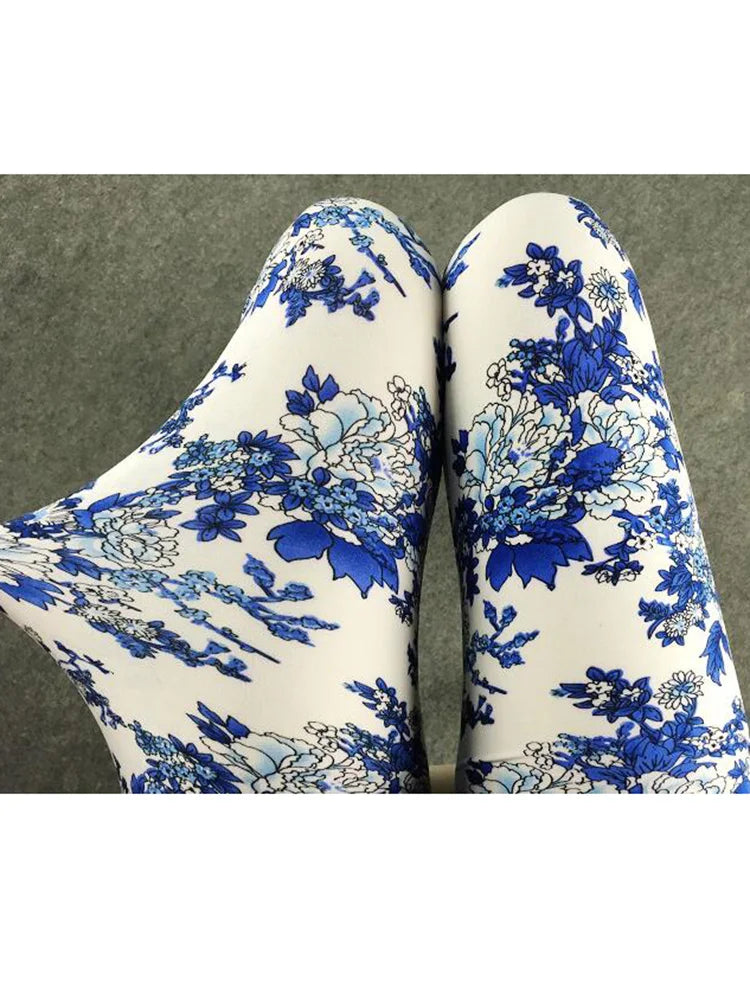 Workout Leggings Print Capris Women Push Up High Waist Pants Sportswear Short Trousers Black Fitness Legging