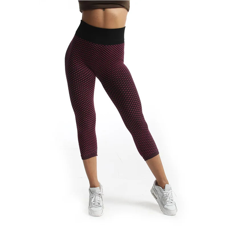YSDNCHI Push Up Leggings Breathable Workout Capris Sport Leggins Seamless High Waist Mid-Calf Women Gym Fitness Yoga Clothing