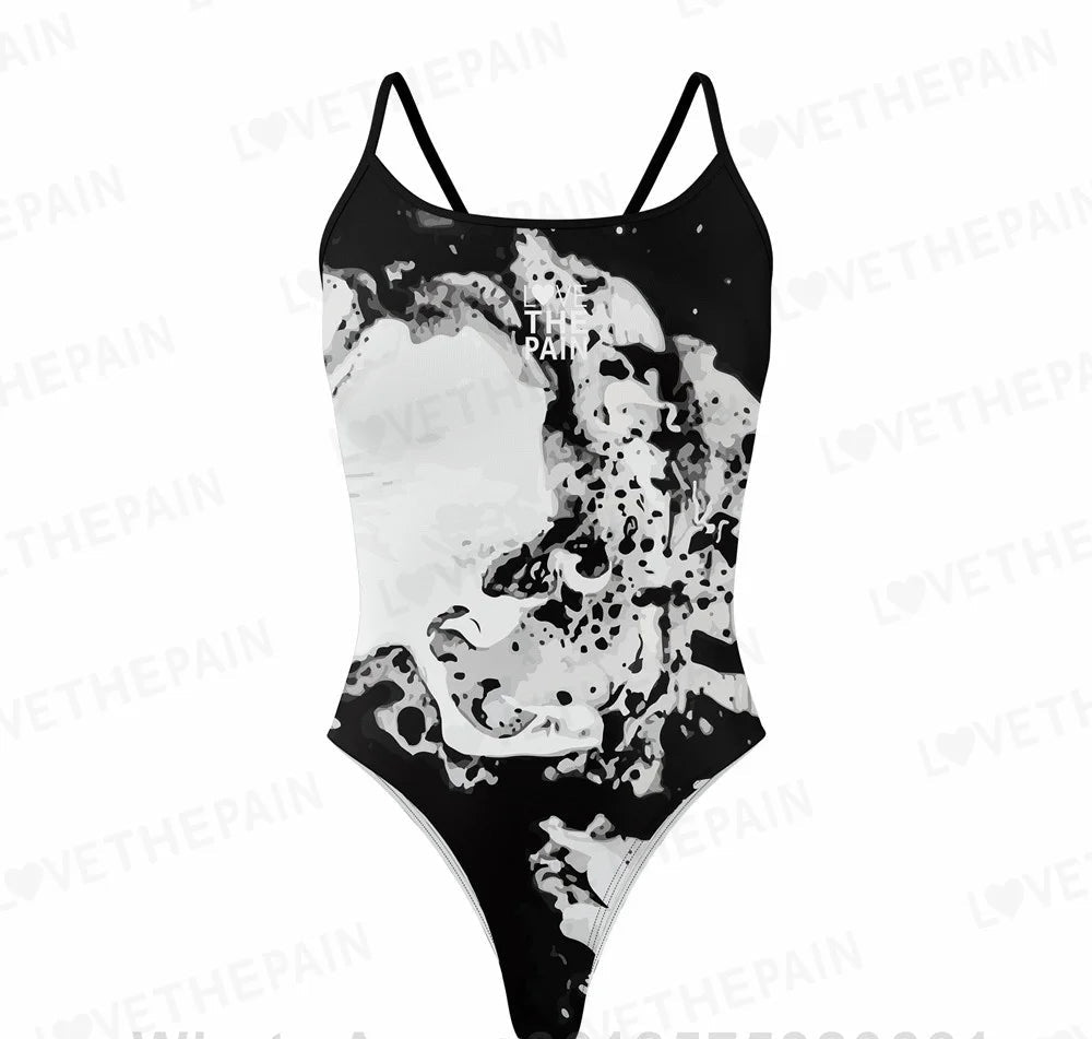 One Piece Swimsuit Women Thin straps Swimsuit Training Swimwear Backless Bathing Suit Beachwear Swim Wear Monokini
