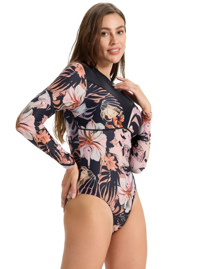 Rash Guard High Waist Swimsuit Women Summer Bathing Suit Set Long Sleeve Swimwear Women Beach Swimming Suit For Female