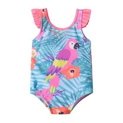 DXTON Girls Star Print Swimwear Girls Summer Vacation Beachwear Bathing Suits One Piece Fashion Cute Bikini for 3 to 10 Years