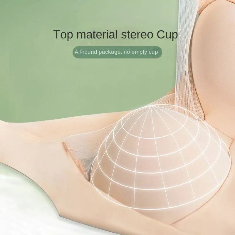 Woman Top Bra Push Up Bra Seamless Ice Silk Underwear Women Unwired Ring Sleep Lingerie Fitness Sports Bralette Invisible