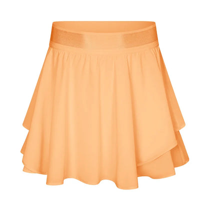 Built-in Side Pocket False 2 Pieces Tennis Skirt Summer Running Shorts Cool Fabric Cooling Quick Dry Breathable Yoga Short Women