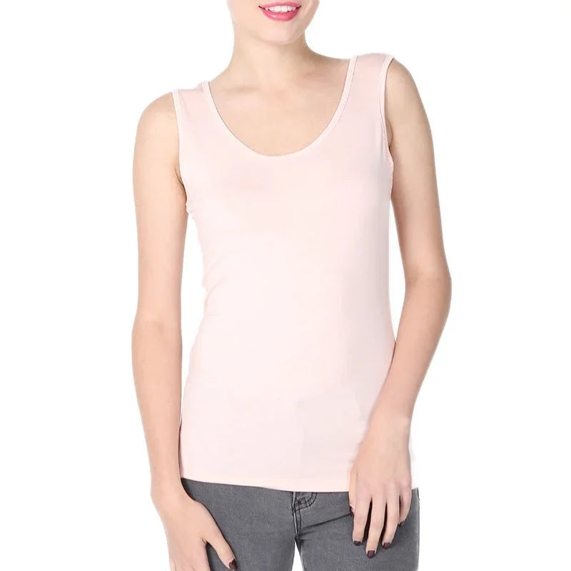 U-neck plus size vest large collar camisole bottoming shirt pink top women's clothing 6XL 5XL 4XL tank tops