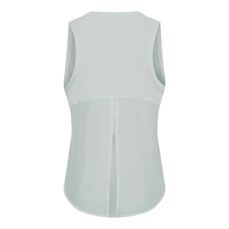 Women Summer  Open-Back Yoga Vest for  Loose-Fit and Moisture-Wicking Sleeveless   Running Fitness Shirt
