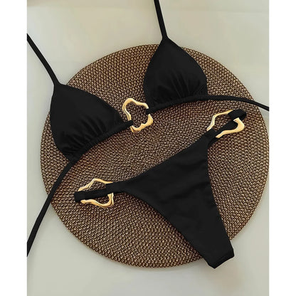 Halter Micro Bikini Women Swimsuit Solid Swimwear Thong Bikinis Set Brazilian Beach Wear Bathing Suit Biquini Female