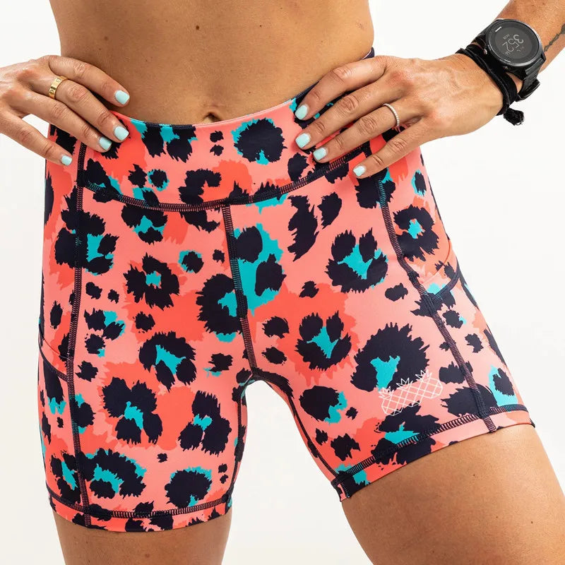 Women's Racing Yoga Shorts Casual Tight Shorts Fitness Pants Running Elastic Femme Biker Shorts