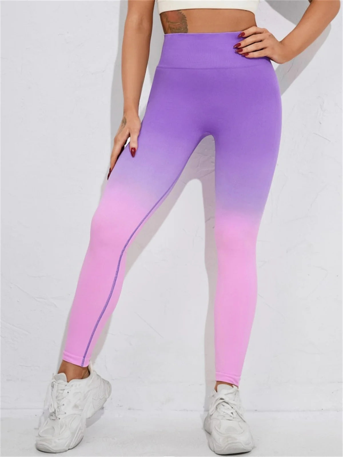 Gradient Colorful Yoga Pants For Women Fashion Creative Design Casual Sport Elastic Pant Women's Outdoor Running Fitness Legging