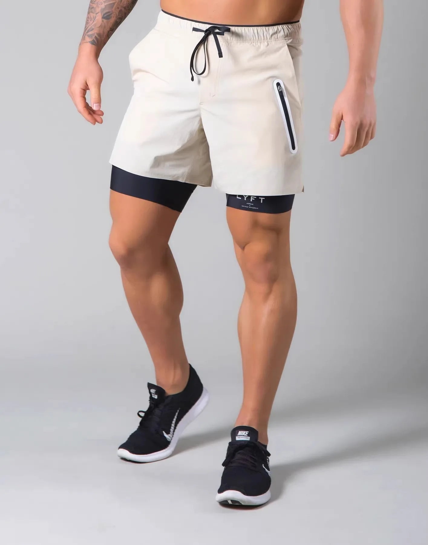 Running Training Men's Sports Shorts Double-layer Anti-glare Quick-drying Fitness Shorts