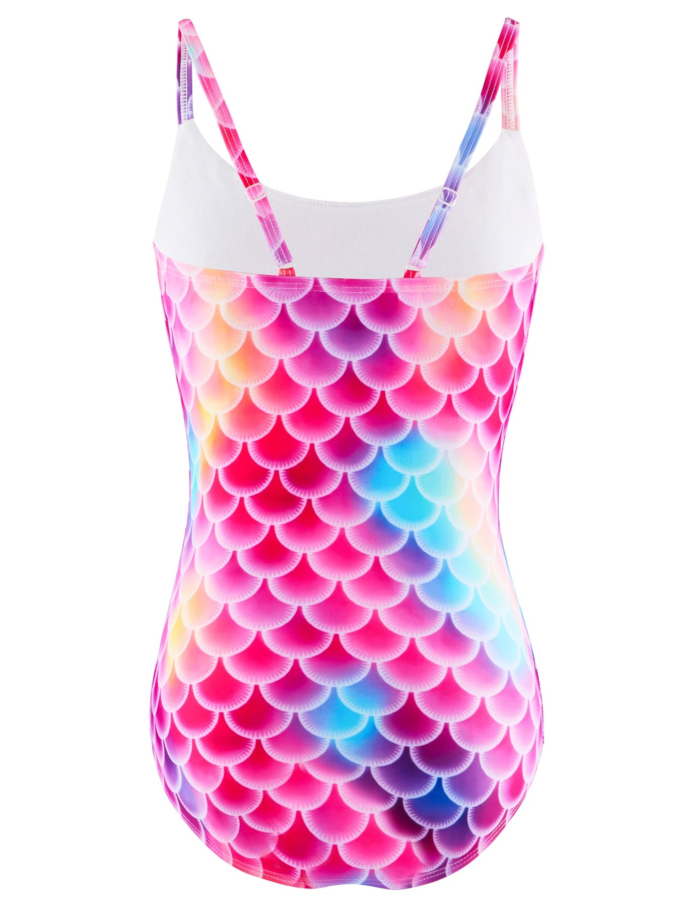 Bikini Cut Bottom Swimwear Kids Girl Sleeveless Straps Half Backless Swimsuit Bright Rose Red Beach Pool  Play Water Summer Tops