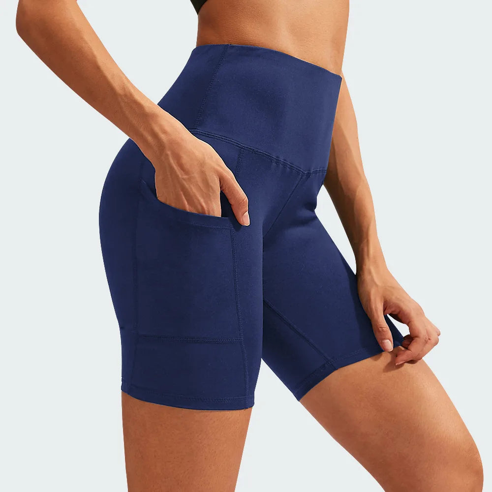 Women Yoga Shorts High Waist Workout Gym Shorts Fitness Yoga Lift Butt Fitness yoga leggings Running Cycling Short Pants
