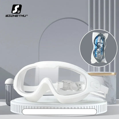 Swimming Glasses Adult Men and Women High-definition Waterproof  Anti-fog Swimming Goggles Flat Big Frame Swimming Goggles