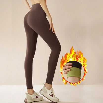 Aiithuug Winter Gym Legging Fitness Fleece Warm Yoga Leggings Workout Running Legging Jogging Pants Brushed Velvet Sports Tights