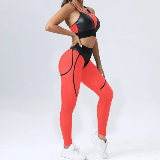 Bright Solid Colour Options Gym Set Women Mesh Suit for Fitness Sportswear 2024 Tracksuit Yoga Clothes Transparent 2 Piece Sets Women Outfit Black Pink