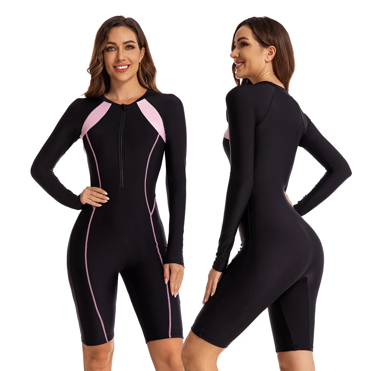 Profession Diving Suit Women Jumpsuit One Piece Wetsuit Swimsuit Long Sleeve Swimwear Women Bathing Suit Surfing Swim Suits