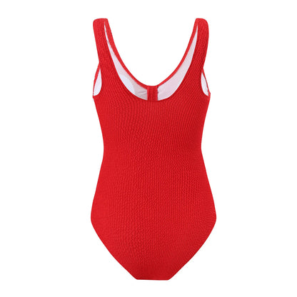 Womens One Piece Swimsuit Swim Leotard Sleeveless Low U Back Soft Cup Textured Monokini Bathing Suit for Beach Tropical Travel