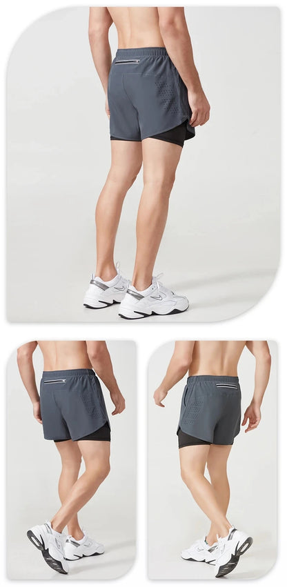Running Shorts Sportswear 2 in 1 Training Short Pant Summer Double-deck Beach Homme Jogging Clothing Gym Sport Shorts Men