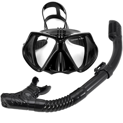 Snorkel Set Diving Mask For GoPro Underwater Sports Camera Anti-Fog Professional Swimming Goggles Dry Snorkeling Tube For Adults