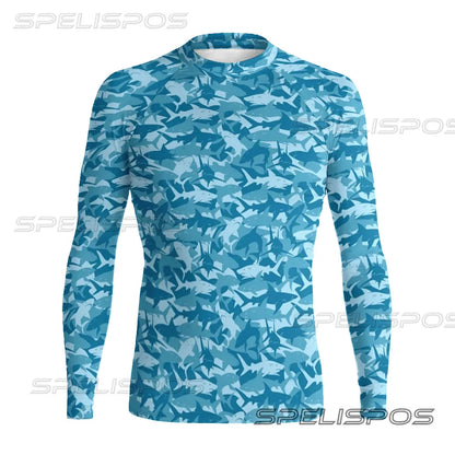 Men Long Sleeve Surfing Clothing UV Protection Water Sports Swimming Tops High-Elastic Diving Tight Swimwear