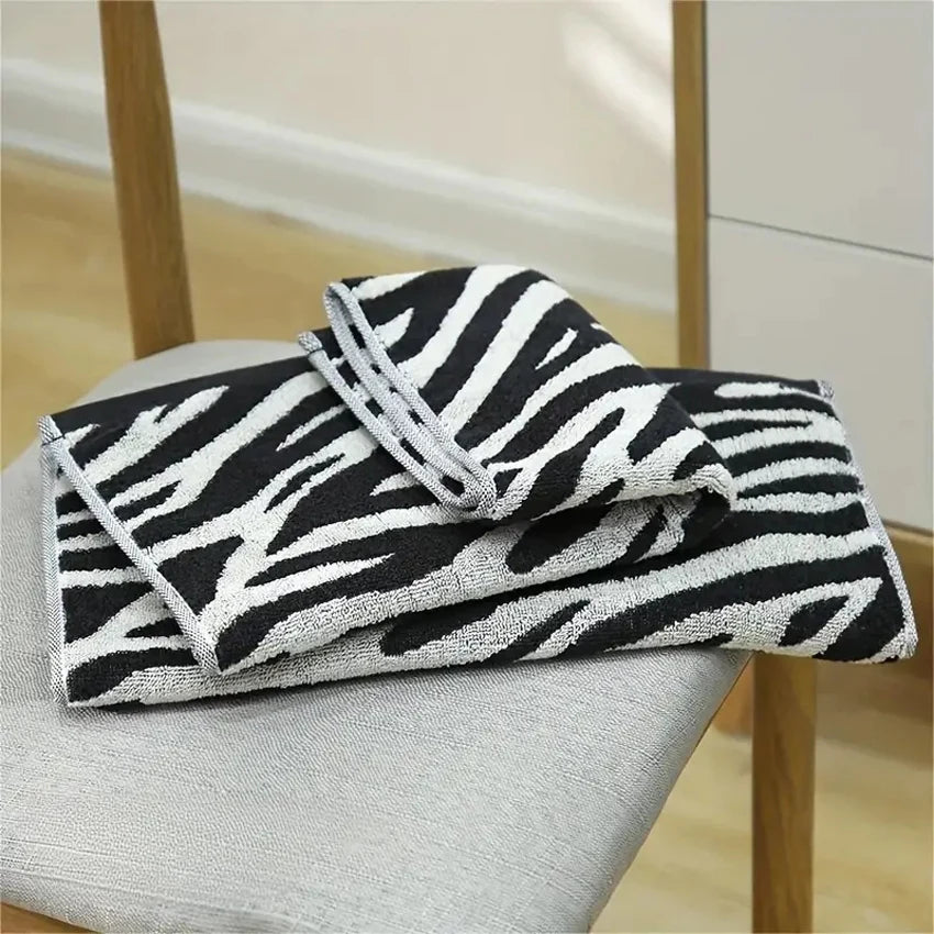 Striped Tiger Pattern Hand Towel Cotton Soft Skin-friendly Face Towel Quick-drying Absorbent Towel For Home Bathroom 29*13in
