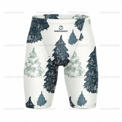 Men's Swimming Jammer Swimwear Endurance Athletic Training Swimsuit Summer Beach Swimming Trunks Diving Surf Tight Shorts