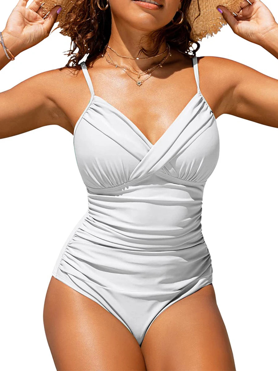 Push Up Swimwear Women One Piece Swimsuit Solid Plus Size Bathers Bathing Suit Padded Beachwear Swimming Summer Bodysuit