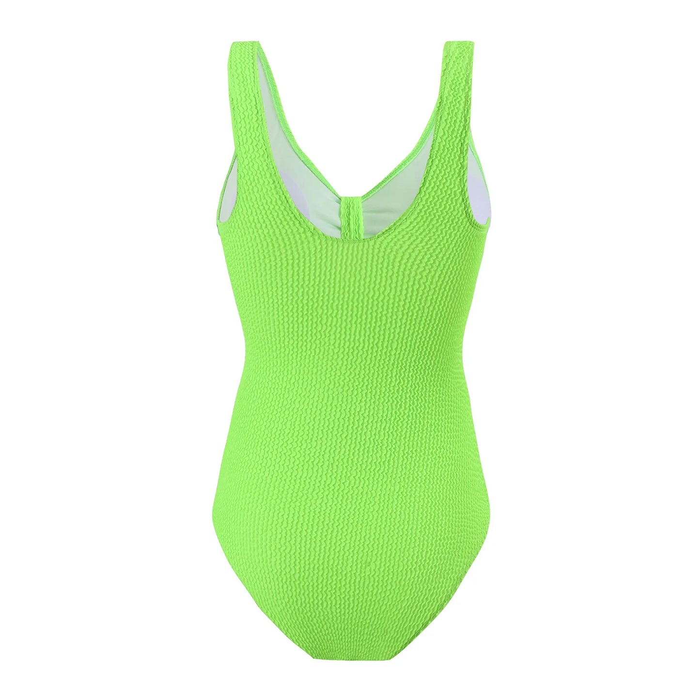 Womens One Piece Swimsuit Swim Leotard Sleeveless Low U Back Soft Cup Textured Monokini Bathing Suit for Beach Tropical Travel
