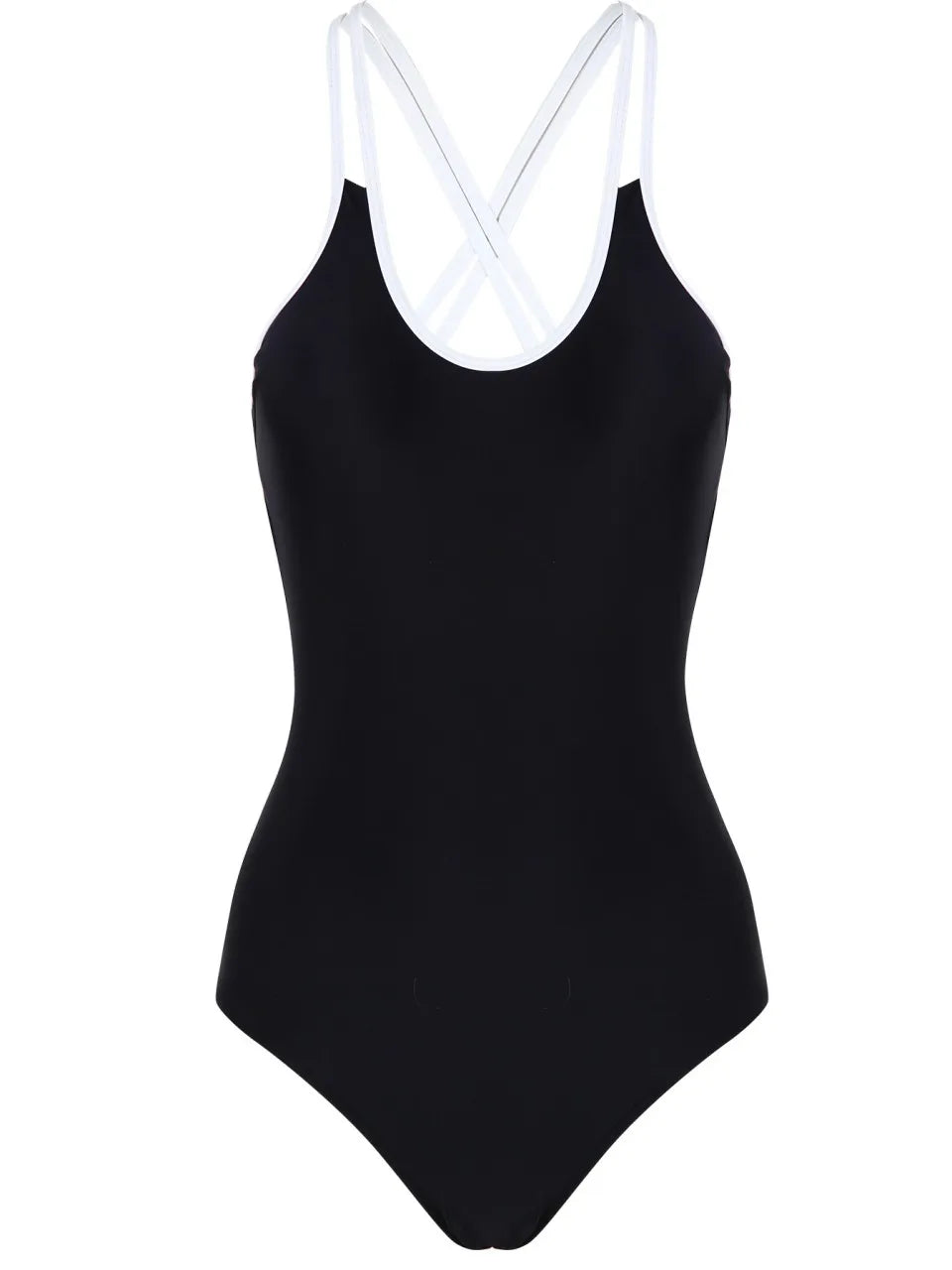 Strappy Swimsuit Women One Piece Solid Slim Swimwear Female Cross Back Bodysuit Bathers Bathing Swimming Suit Beachwear