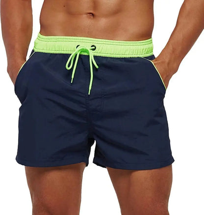 Men Summer Swim Shorts Swimwear Trunks Swimsuits Quickly Dry Surf Beach Board Elastic Waist Swim Pants Surfing Shorts with Mesh