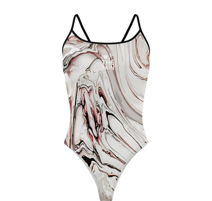 Black & White Design Love The Pain Women Swimsuit One-piece Swimwear Functional Training Swimsuit