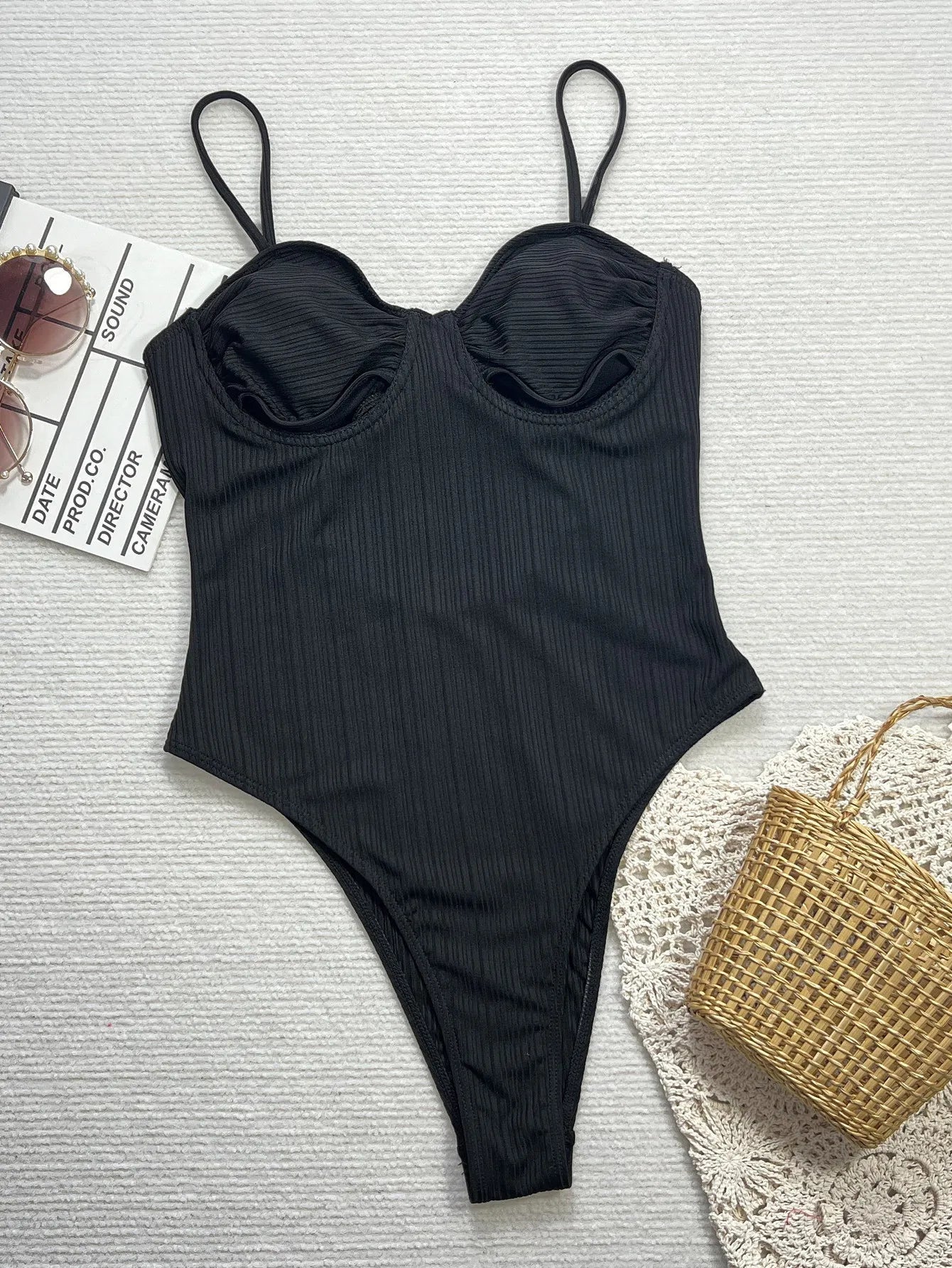 Hollow Push Up Swimwear Women Strapped Backless One Piece Swimsuit Monokini Brazilian Beach Bathing Suit