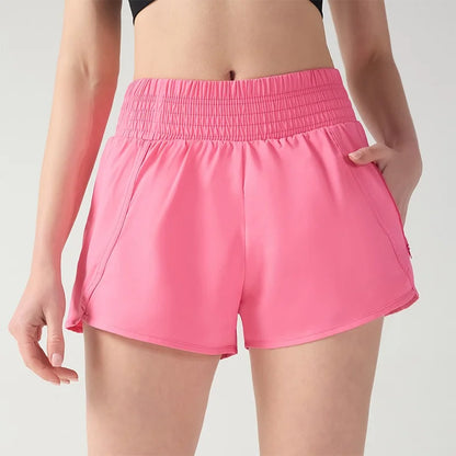 Zipper Pockets Running Shorts Women Running Shorts Tummy Control 3 Inch Quick Dry Athletic Workout Sport Shorts 2 in 1