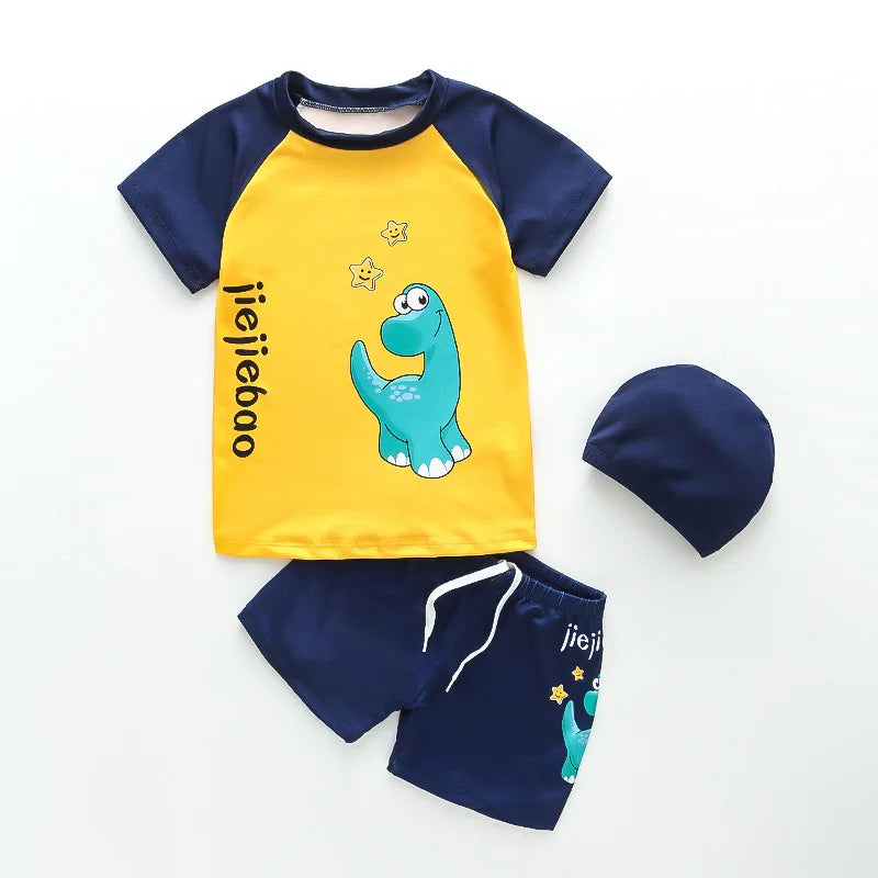 Boys Swimwear Two Pieces Swimsuits Toddler Boys Floating Suit Children Surfing Suit Kids Cartoon Beach Wear Swimming Trunks