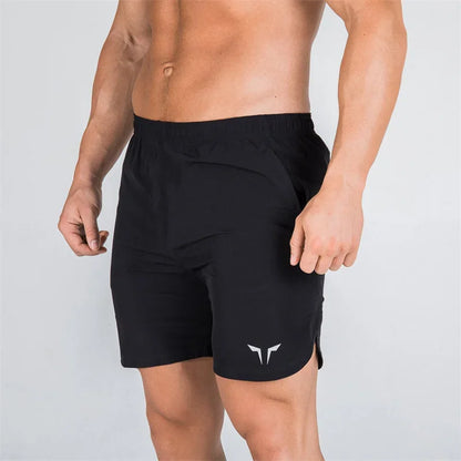 Men summer Double-deck fitness sports shorts slim quick drying breathable woven Shorts Men's sweatpants training gym clothing