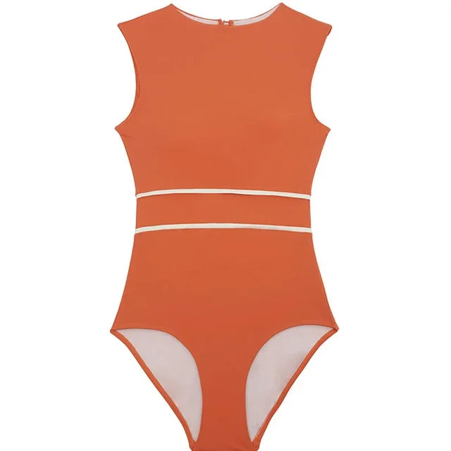 Women's One Piece Swimwear Summer Beach Bathing Suit Black Monokini Open Back Swimsuit Padded Beachwear Korea Style