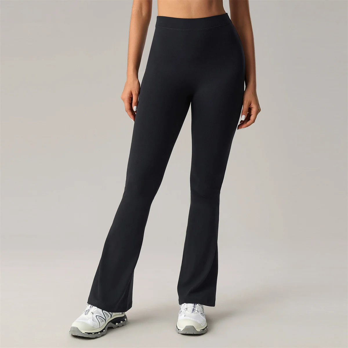 V Back High Waist Bell-bottoms Women Flare Leggings Quick Dry Sports Wide Leg Pants Exercise Trousers Running Yoga Gym Leggings