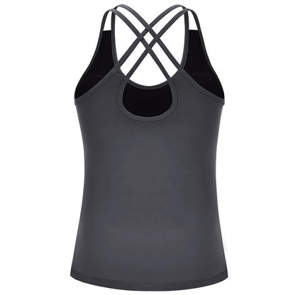 Women's Tank Workout Tops Sports Wear For Women Gym T-shirt Open Back Yoga Top Sport Blouses Woman Fitness Shirt Female Vest