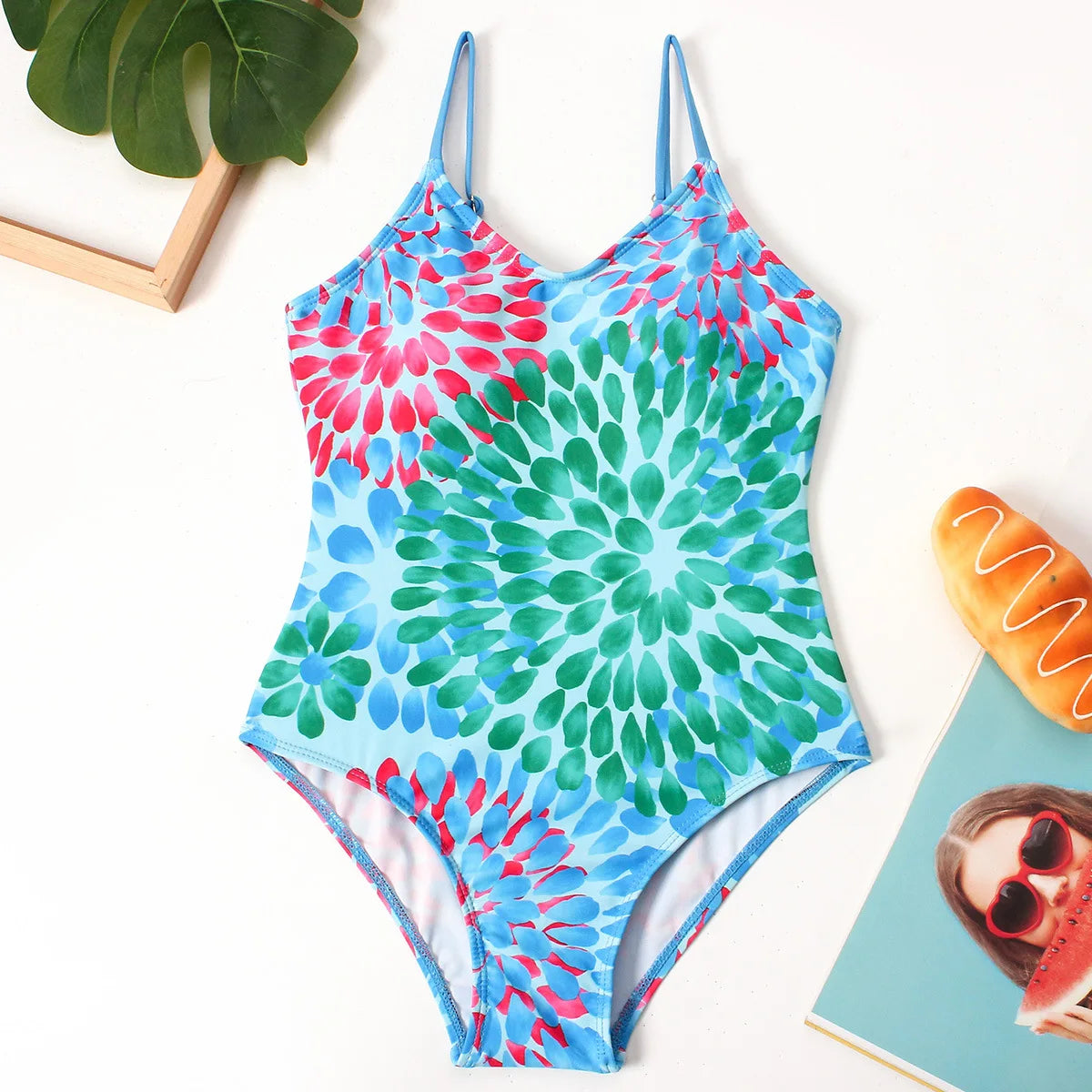Print Girls One Piece Swimsuit 7-12 Year Kids Swim Suit Cute Children's Swimwear Beachwear Teenage Bathing Suits Summer