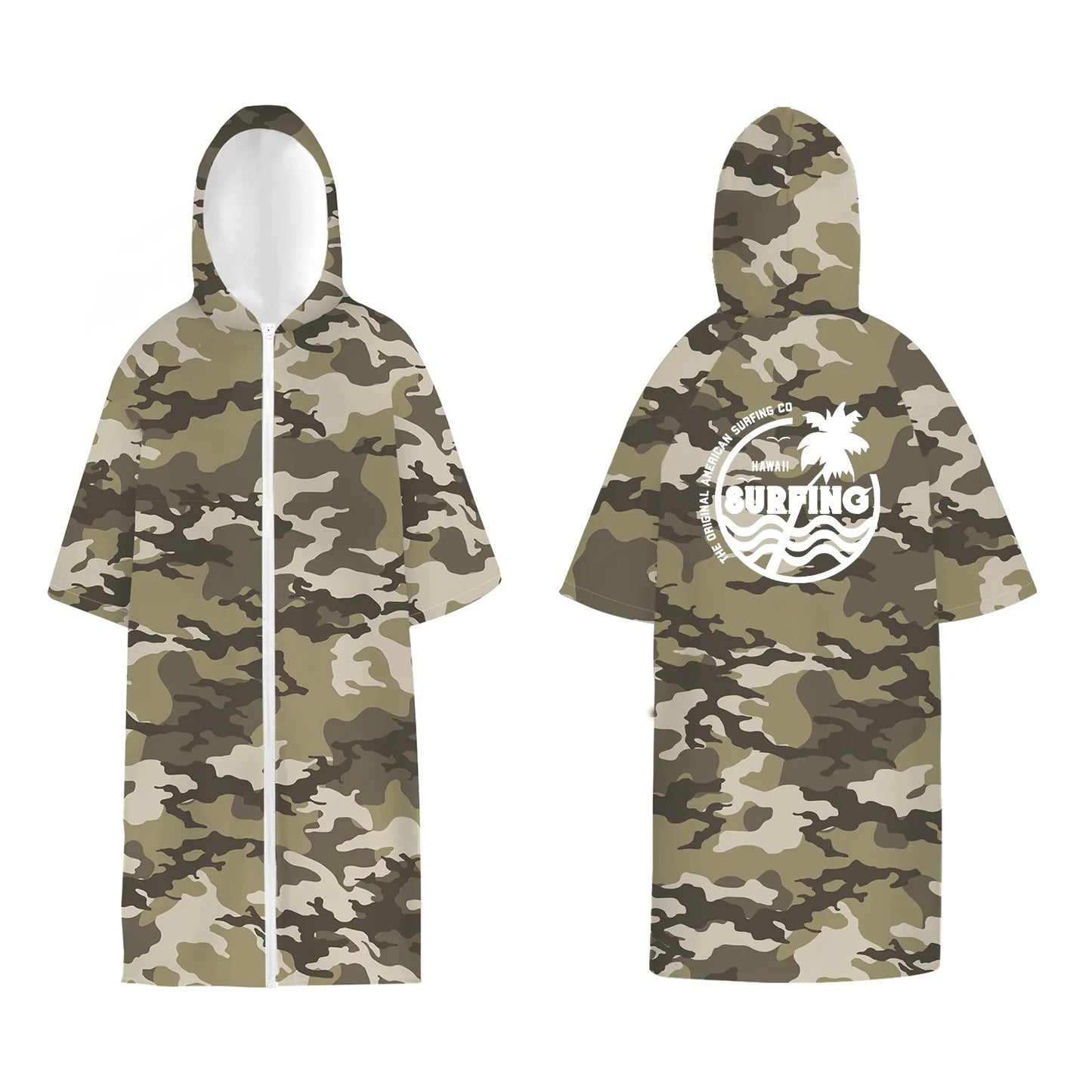 Surf Poncho Changing Robe with Hood Quick Dry Microfiber Wetsuit Changing Towel with Zipper for Bath Beach Surfing Men Women