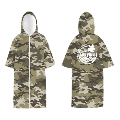 Surf Poncho Changing Robe with Hood Quick Dry Microfiber Wetsuit Changing Towel with Zipper for Bath Beach Surfing Men Women