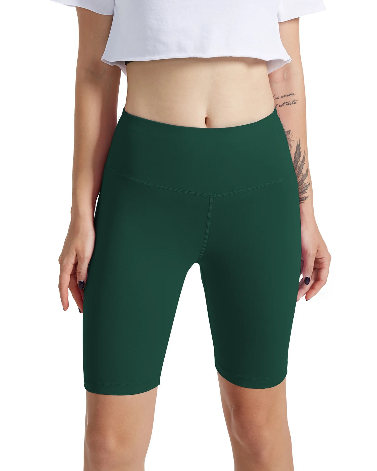 Women's High Waisted Biker Shorts Tummy Control Yoga Workout Tights Stretchy Athletic Shorts for Running Cycling Casual Wear