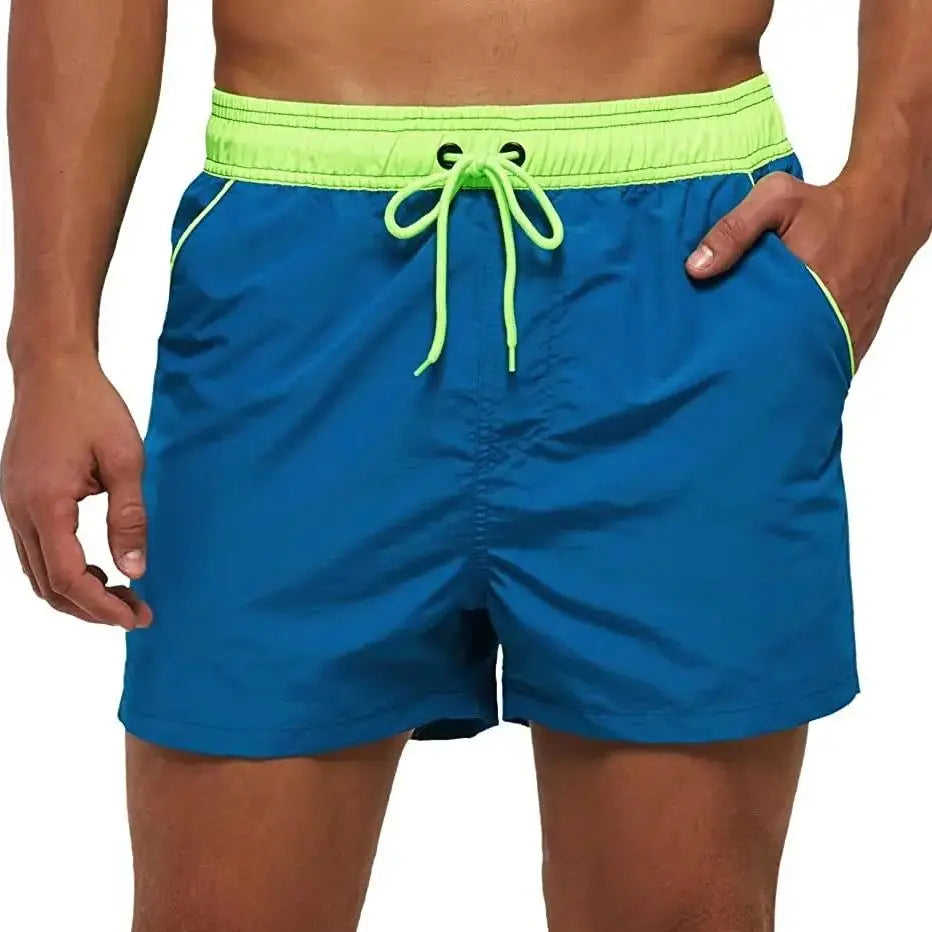 Men Summer Swim Shorts Swimwear Trunks Swimsuits Quickly Dry Surf Beach Board Elastic Waist Swim Pants Surfing Shorts with Mesh
