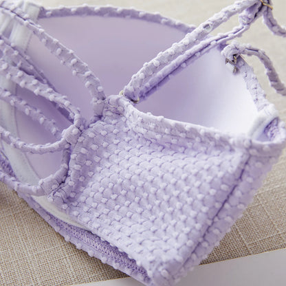 Leaf Print Bikini Female Swimsuit Women Swimwear Thong Push Up Bikinis Set High Waist Swimming Suits for Bathing Suit