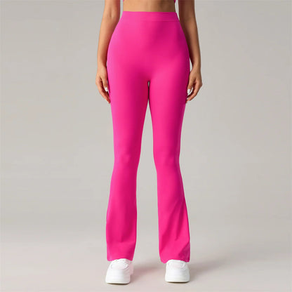 V Back High Waist Bell-bottoms Women Flare Leggings Quick Dry Sports Wide Leg Pants Exercise Trousers Running Yoga Gym Leggings
