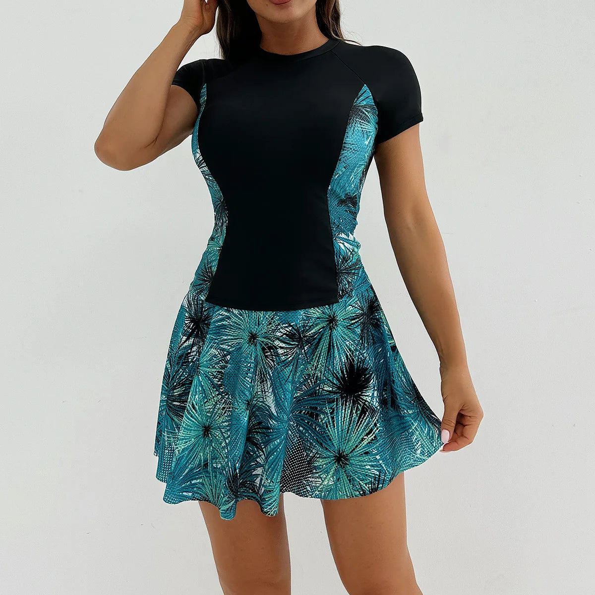 Tankini Summer Print Swimsuit With Skirt Female Swimwear Push Up For Beach Swim Wear Two-Piece Bathing Suits Pool Women's Swimming Suit