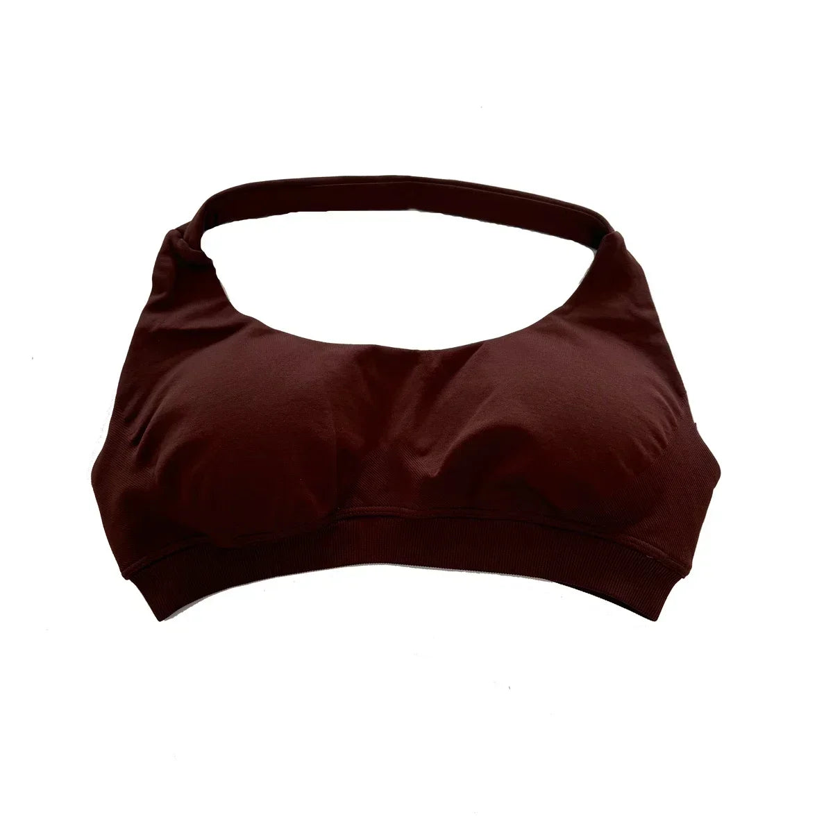 Halter Sports Bra for Women Neck Strap Bra Seamless Open Back Top Medium Support Gym Crop Top Stretchy Sportswear