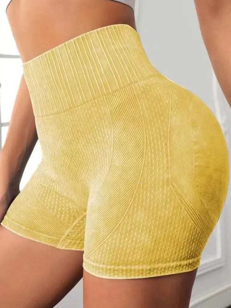 Women High Waist Washed Yoga Shorts Fitness Push Up Leggings Gym Running Cycling Peach hips Bottoms Female Sports Clothing