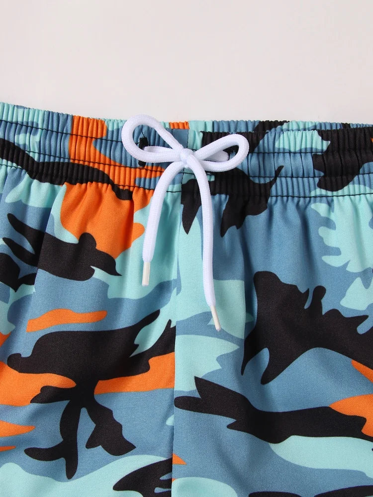 Boy Kids Swimsuit Black Short Sleeve Children Swimwear Summer Beach Shorts Two Piece Beach Wear Bathing Suit Swimming