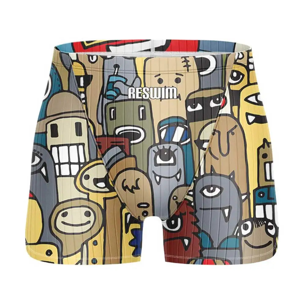 Funny Swimming Trunks Swim Jammer Swimsuit Shorts Summer Men's Athletic Training Swimwear Boys Surfing Pants Beach Tights Shorts