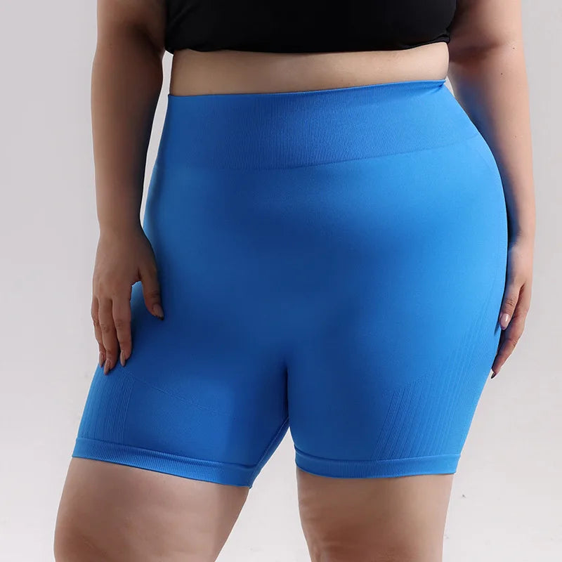 Plus Size Sports Shorts Women Seamless Skinny Shorts Outdoor Running Hip Lifting High Elastic Yoga Shorts Summer